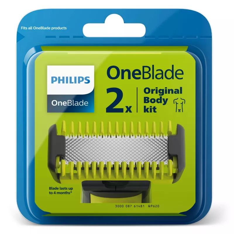 Raseerimistera Philips Norelco OneBlade QP620/50 varuterad, must, 2-pakk