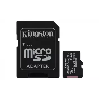 Kingston Technology Canvas Select 64 GB micSDXC Plus 100R A1 C10 kaart + adapter