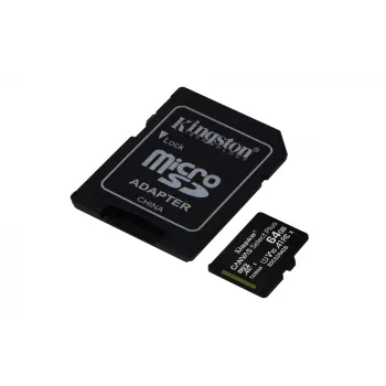 Kingston Technology Canvas Select 64 GB micSDXC Plus 100R A1 C10 kaart + adapter