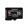 Kingston Technology Canvas Select 64 GB micSDXC Plus 100R A1 C10 kaart + adapter