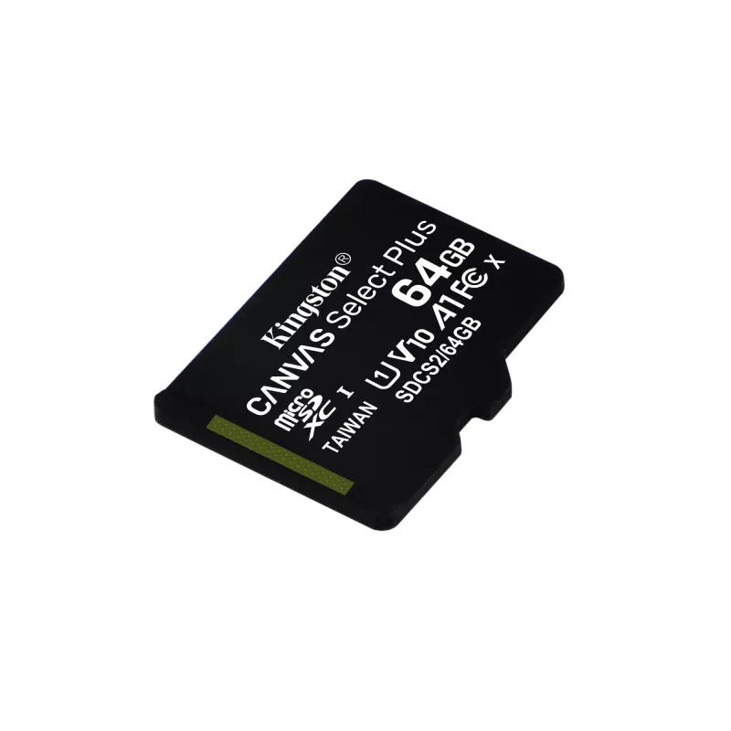 Kingston Technology Canvas Select 64 GB micSDXC Plus 100R A1 C10 kaart + adapter