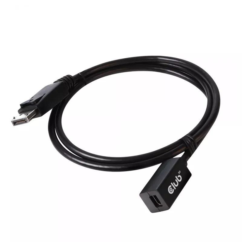 CLUB3D Mini DisplayPort 1.4 to DisplayPort pikenduskaabel 8K60Hz DSC 1.2 HBR3 HDR kahesuunaline F/M 1m/3.28ft