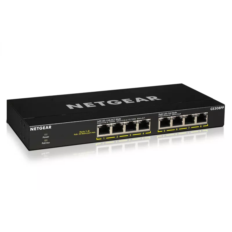 NETGEAR GS308PP haldamata Gigabit Ethernet (10/100/1000) Power over Ethernet (PoE) must