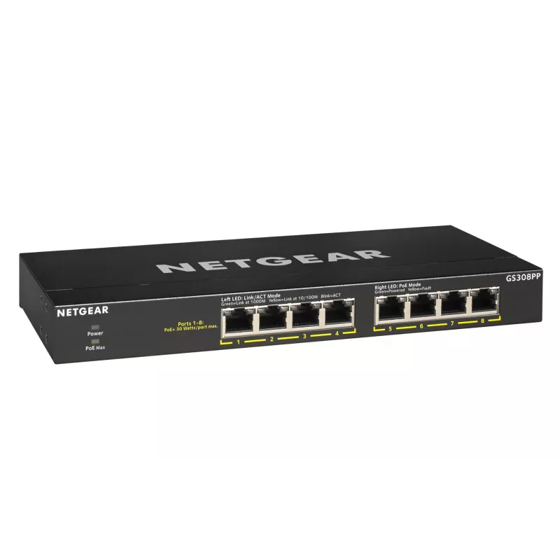 NETGEAR GS308PP haldamata Gigabit Ethernet (10/100/1000) Power over Ethernet (PoE) must