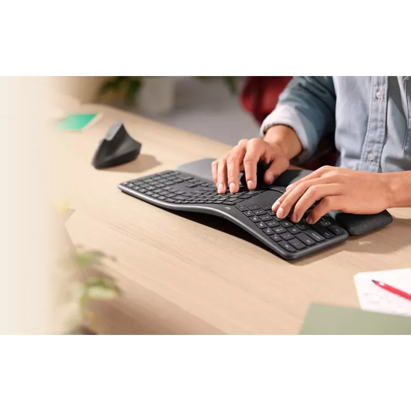 LOGITECH Ergo K860 - Juhtmeta poolitatud klaviatuur, grafiit, QWERTY Põhjamaade paigutus