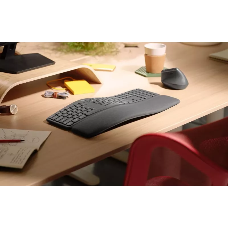 LOGITECH Ergo K860 - Juhtmeta poolitatud klaviatuur, grafiit, QWERTY Põhjamaade paigutus