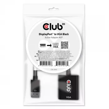 CLUB3D DisplayPort™ to VGA must aktiivadapter M/F