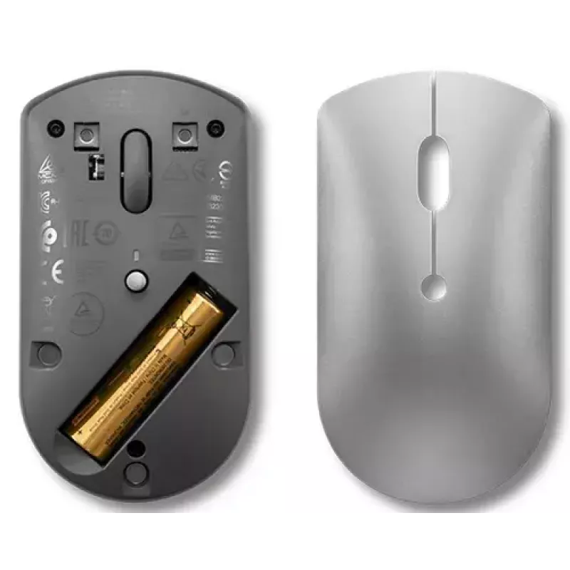 Optiline Bluetooth-hiir Lenovo 600 — 2400 DPI, Bluetooth 5.0 kahehostiga, 3 nuppu, kerimiskuul, raudhall