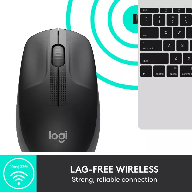 LOGITECH M190 täissuuruses juhtmevaba hiir Charcoal