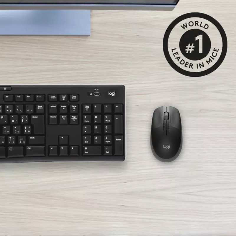LOGITECH M190 täissuuruses juhtmevaba hiir Charcoal