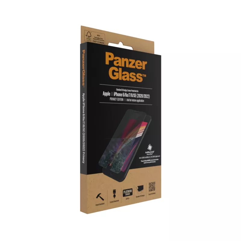 PanzerGlass ® Privaatsusekaitse iPhone SE (2020/2022) | 8 | 7 | 6 | 6s | Standard Fit