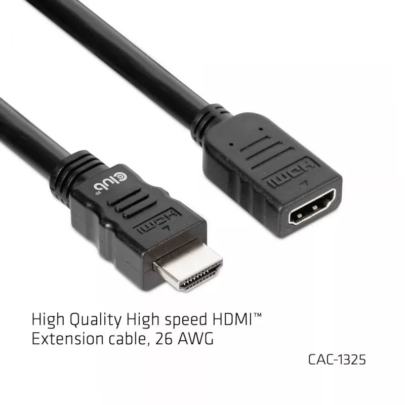 CLUB3D High Speed HDMI™ pikenduskaabel 4K60Hz M/F 5m/16.4ft 26 AWG