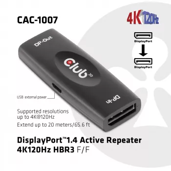 DisplayPort Active Repeater CLUB3D CAC-1007 4K120Hz HBR3