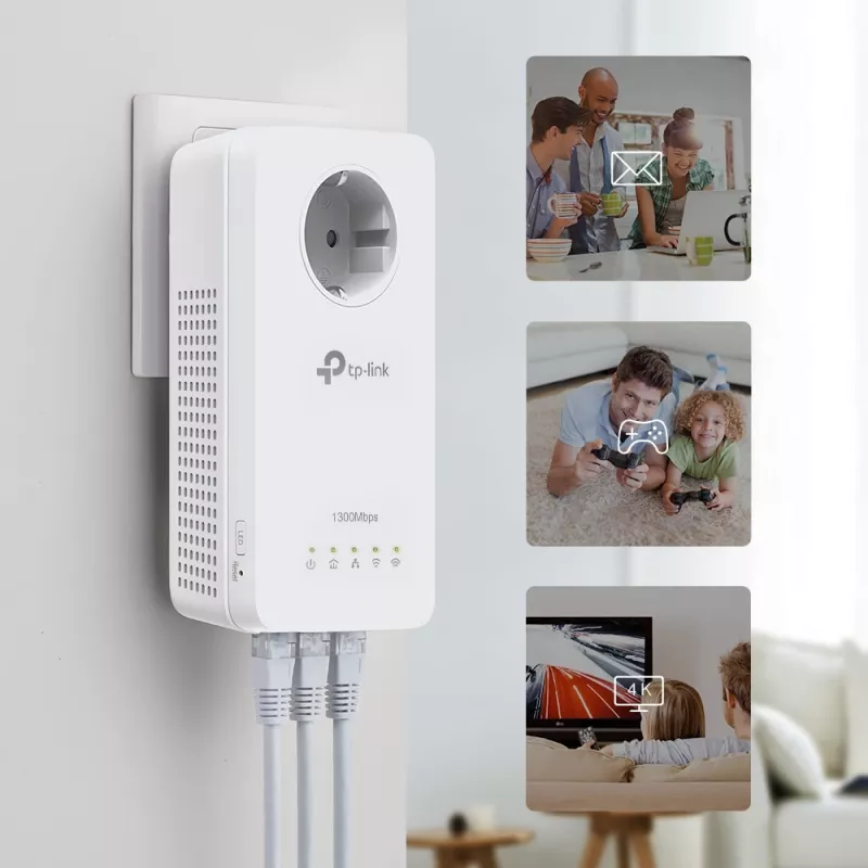 TP-Link TL-WPA8631P KIT PowerLine võrguadapter 300 Mbit/s Ethernet LAN Wi-Fi Valge 2 tk