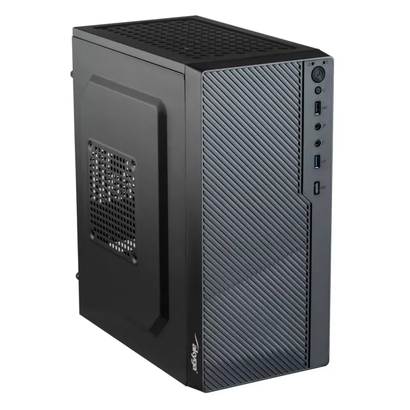 Arvuti korpus Akyga AK36BK Micro Tower Must — Micro Tower, toetab Flex-ATX/Mini-ITX/Micro-ATX, GPU max 25 cm, CPU jahuti max 14 cm