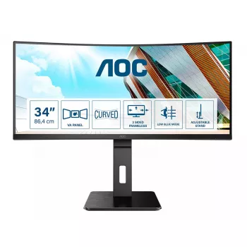 AOC P2 CU34P2A arvutimonitor 86,4 cm (34 tolli) 3440 x 1440 pikslit Quad HD LED must
