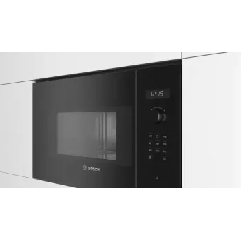 Sisseehitatud solo mikrolaineahi Bosch Serie 6 BFL524MB0 — 800 W, 20 L, grill, puute- ja pöördjuhtimine, must
