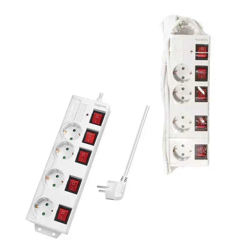 Pikendusjuhe LogiLink LPS252 1,5 m 4 vahelduvvoolupistikupesa Siseruumidesse Valge