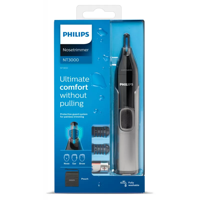 Philips 3000 seeria Ninetrimmer Series 3000 NT3650/16 Pestav nina-, kõrva- ja kulmutrimmer 2 kammiga