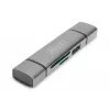 DIGITUS Combo kaardilugeja ja jaotur (USB-C + USB 3.0) 1x SD, 1x MicroSD, 1x USB 3.0, hall