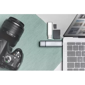 DIGITUS Combo kaardilugeja ja jaotur (USB-C + USB 3.0) 1x SD, 1x MicroSD, 1x USB 3.0, hall