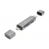 DIGITUS Combo kaardilugeja ja jaotur (USB-C + USB 3.0) 1x SD, 1x MicroSD, 1x USB 3.0, hall