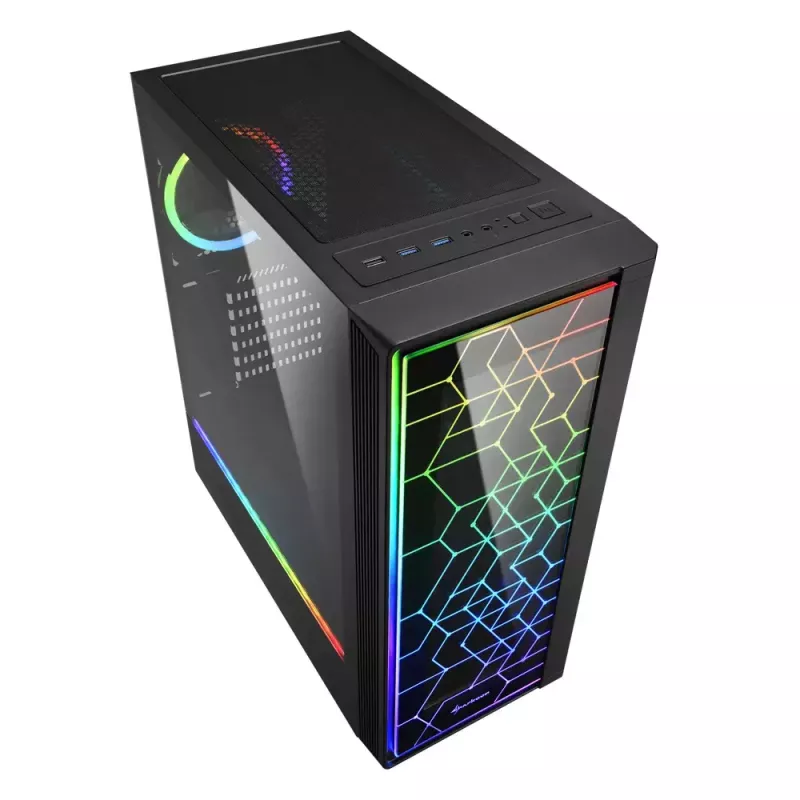 Arvutikorpus Sharkoon RGB LIT 100 Midi Tower must