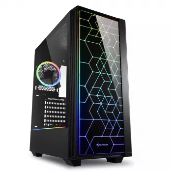 Arvutikorpus Sharkoon RGB LIT 100 Midi Tower must