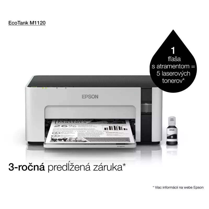 Inkjet-printer Epson EcoTank ET-M1120 — monokroomne, A4, 1440x720 DPI, Wi‑Fi, täidetav tindipaak