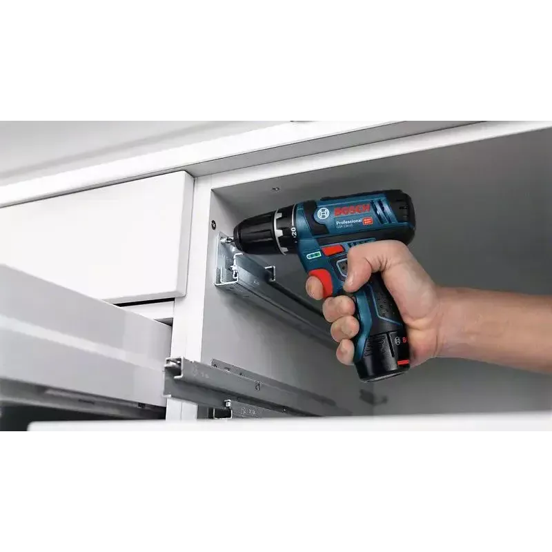 Bosch Akku-Bohrschrauber 12 V Li-Ion 1300 RPM must, sinine, punane