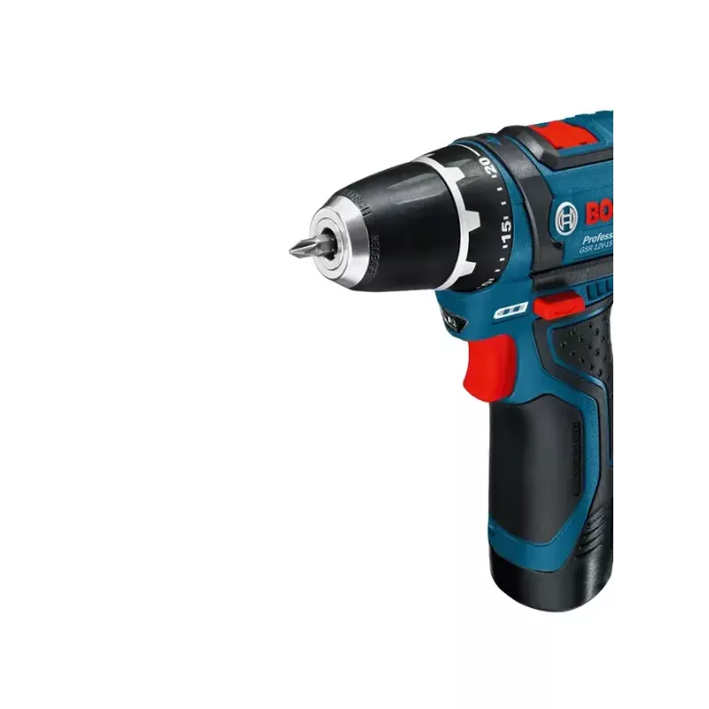 Bosch Akku-Bohrschrauber 12 V Li-Ion 1300 RPM must, sinine, punane