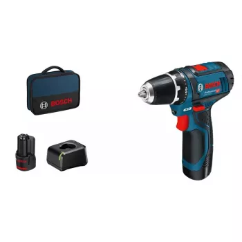Bosch Akku-Bohrschrauber 12 V Li-Ion 1300 RPM must, sinine, punane