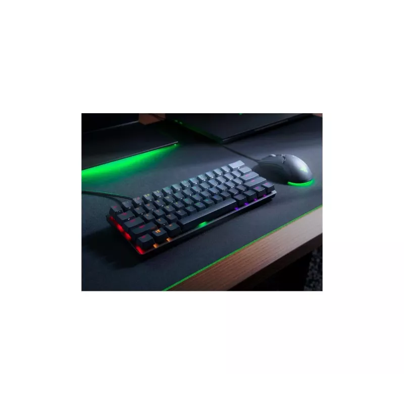 Mehaaniline mänguriklaviatuur Razer Huntsman Mini, Mini vormitegur, QWERTY US International, optilised lülitid, juhtmega USB, must