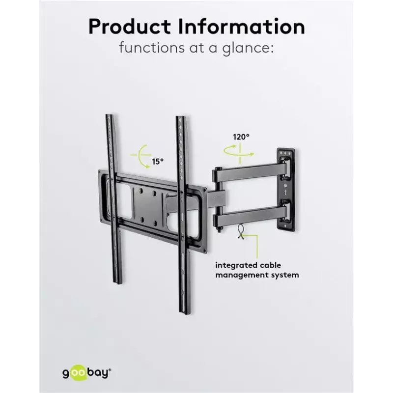 Goobay TV seinakinnitus Basic FULLMOTION M 35 kg 32-55 tolli
