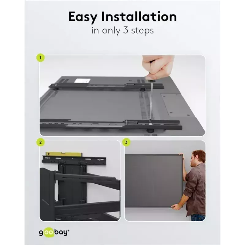 Goobay TV seinakinnitus Basic FULLMOTION M 35 kg 32-55 tolli