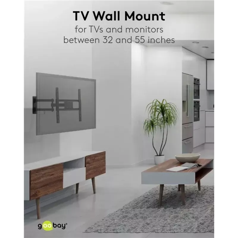 Goobay TV seinakinnitus Basic FULLMOTION M 35 kg 32-55 tolli