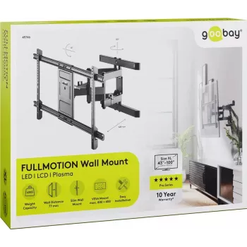 Goobay TV seinakinnitus Pro FULLMOTION (XL) 60 kg 43–100 tolli