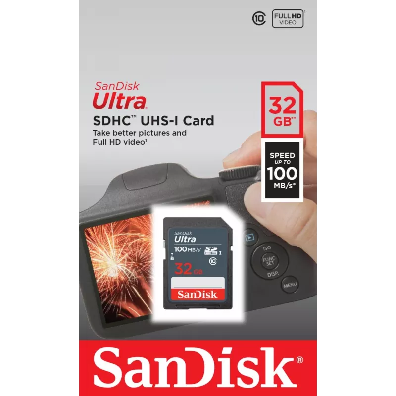WESTERN DIGITAL SanDisk Ultra 32 GB SDHC-mälukaart 100 MB/s (SDSDUNR-032G-GN3IN)