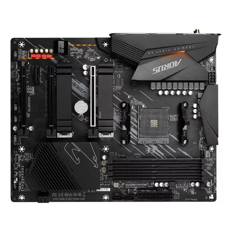 Emaplaat GIGABYTE B550 AORUS ELITE AX V2 ATX, AMD B550, Socket AM4, DDR4, 4 DIMM, Wi‑Fi 6E, 2.5Gb LAN