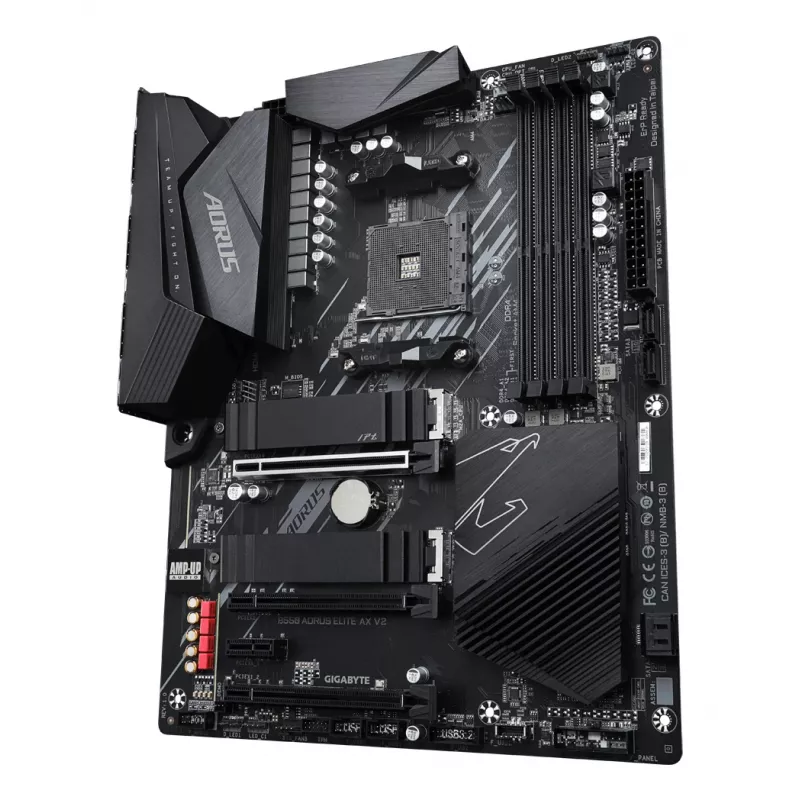 Emaplaat GIGABYTE B550 AORUS ELITE AX V2 ATX, AMD B550, Socket AM4, DDR4, 4 DIMM, Wi‑Fi 6E, 2.5Gb LAN