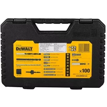 Puuriterade komplekt DeWalt DT71563-QZ — 100 tk metallile, sisaldab kruvikeeramisotsikuid ja kandekohvrit