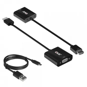 CLUB3D CAC-1302 videokaabli adapter 0,5 m HDMI Type A (Standard) VGA (D-Sub) must