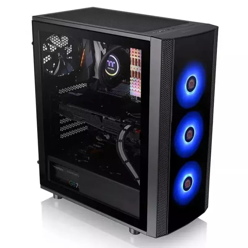 Arvutikorpus Thermaltake Versa J25 TG RGB Midi Tower Must