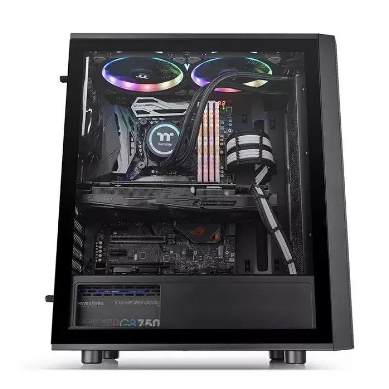 Arvutikorpus Thermaltake Versa J25 TG RGB Midi Tower Must