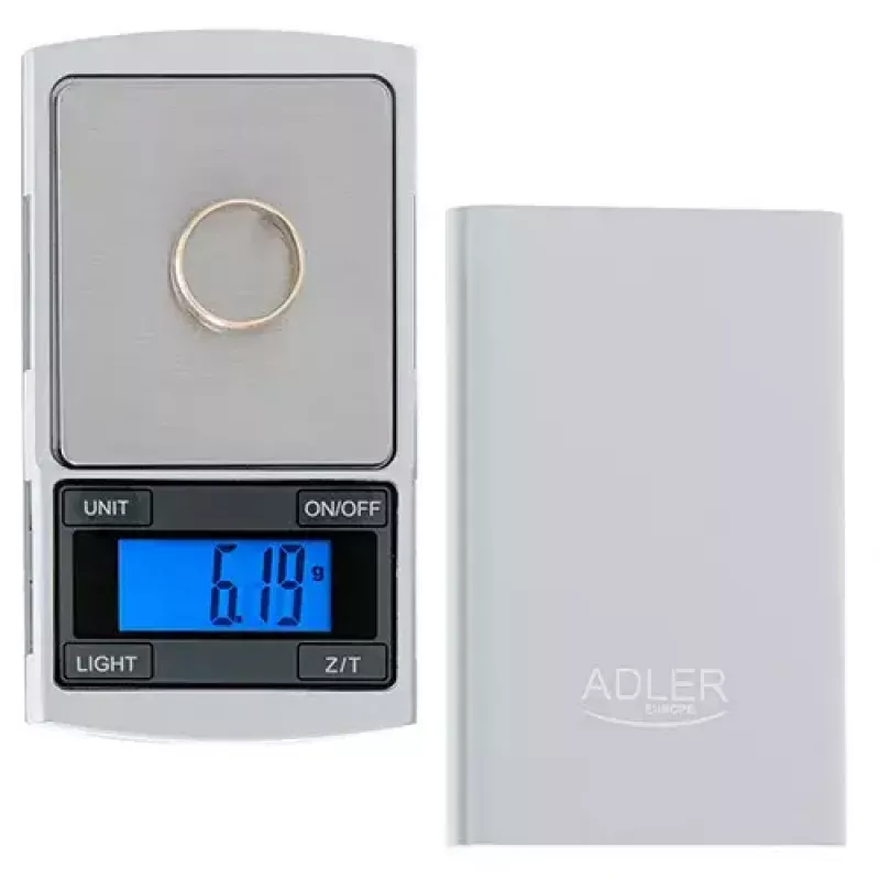 Täppiskaal Adler AD 3168, 100 g mahutavus, 0,01 g täpsus, hõbedane, kaasaskantav