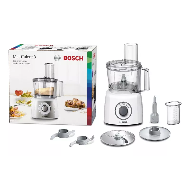 Köögikombain Bosch MCM3100W — 800 W, 2,3 L kauss, 2 kiirust, turbo, valge