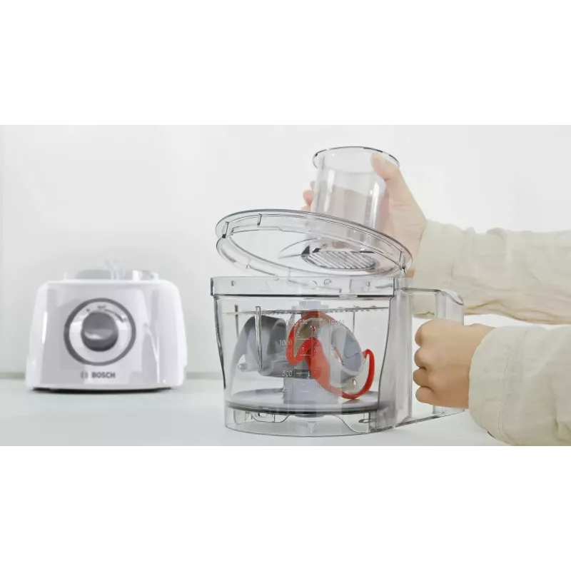 Köögikombain Bosch MCM3100W — 800 W, 2,3 L kauss, 2 kiirust, turbo, valge