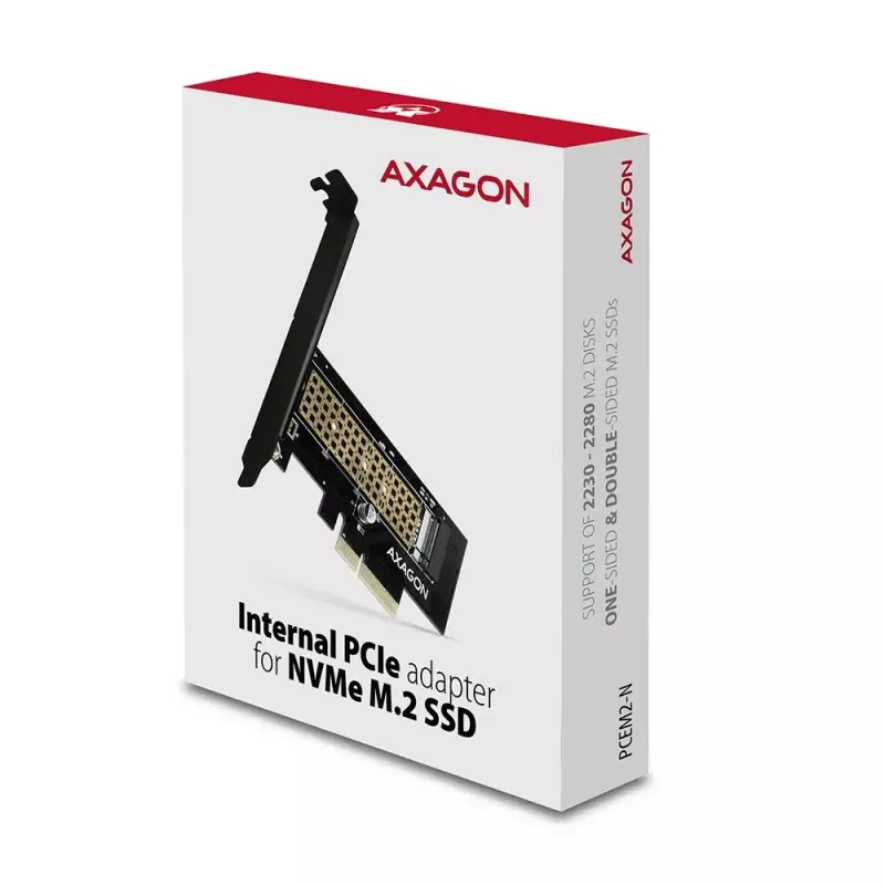 AXAGON ECO PCEM2-N PCIE NVME M.2 adapter, sisemine adapter PCI-Express x4 NVMe M.2 SSD kõvaketta ühendamiseks arvutiga