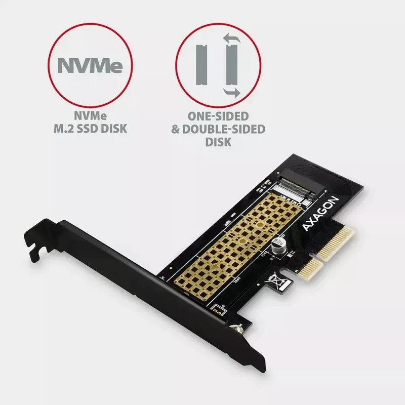 AXAGON ECO PCEM2-N PCIE NVME M.2 adapter, sisemine adapter PCI-Express x4 NVMe M.2 SSD kõvaketta ühendamiseks arvutiga
