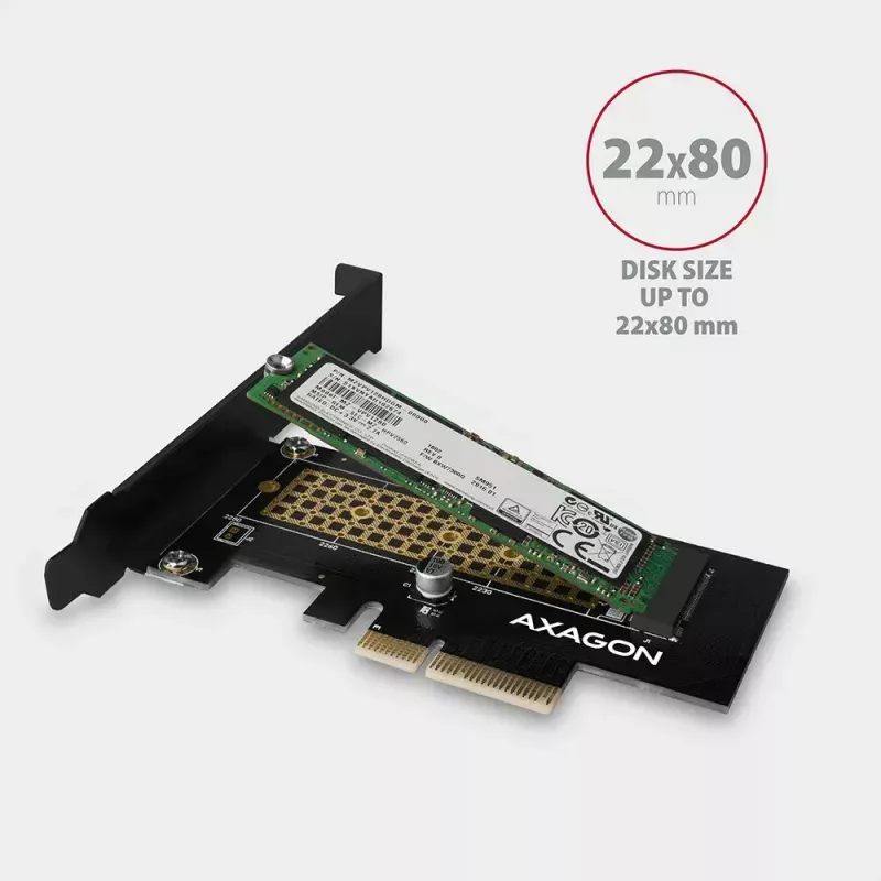 AXAGON ECO PCEM2-N PCIE NVME M.2 adapter, sisemine adapter PCI-Express x4 NVMe M.2 SSD kõvaketta ühendamiseks arvutiga